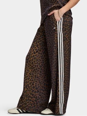 Adidas Original Leopard Print Wide-Leg Track Pants
